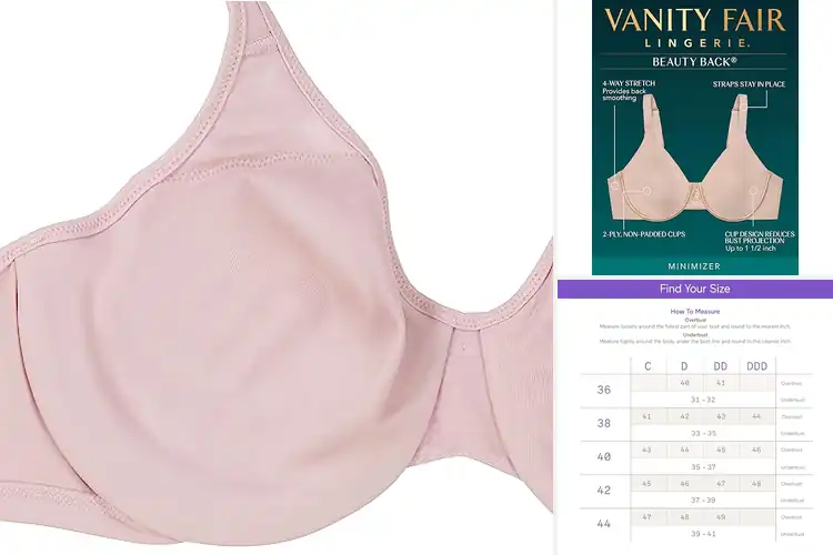 Detailed view of Best 36D Minimizer Bras for Comfort & Flattering Fit