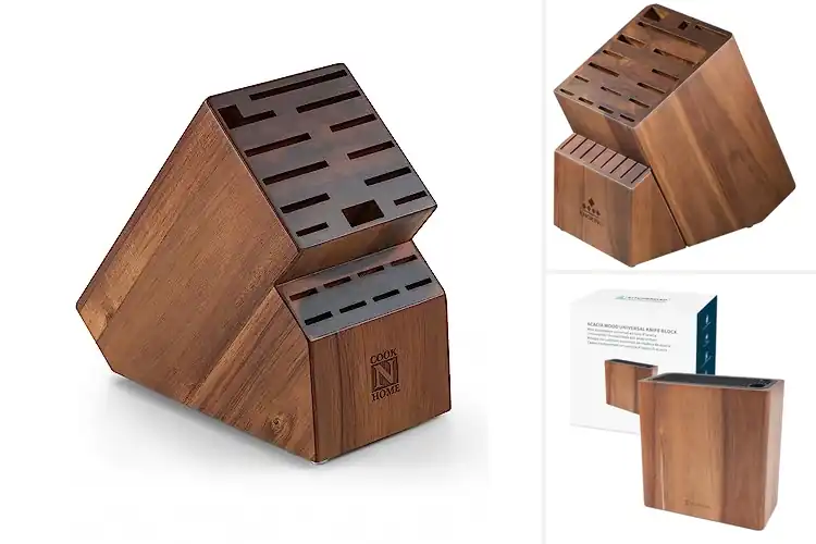 Detailed view of Best Acacia Wood Knife Block For Durability