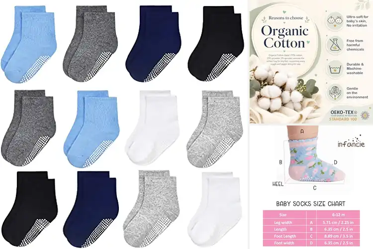 Detailed view of Best Baby Gift Socks 12 Pack: Cozy, Cute, & Practical