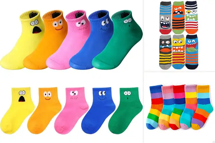 Detailed view of Best Colorful Fun Pattern Socks For Toddlers