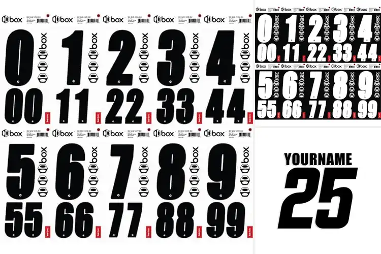 Detailed view of Best Easy-Application BMX Number Stickers