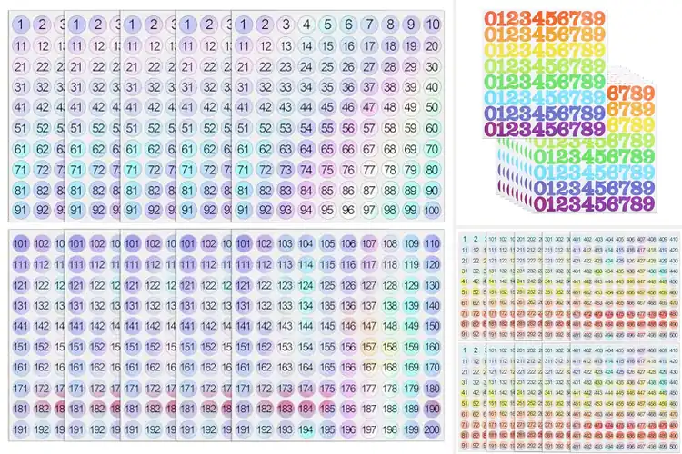 Detailed view of Best Easy Apply Number Stickers