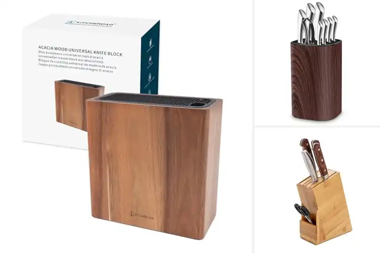 Detailed view of Best Knife Block With Sharpening Rod Slot