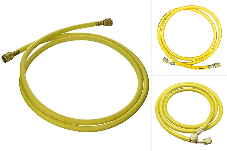Detailed view of Best R134A Yellow Hoses